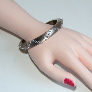 Alexis Bittar Silvery Taupe Crystal Lucite Bangle